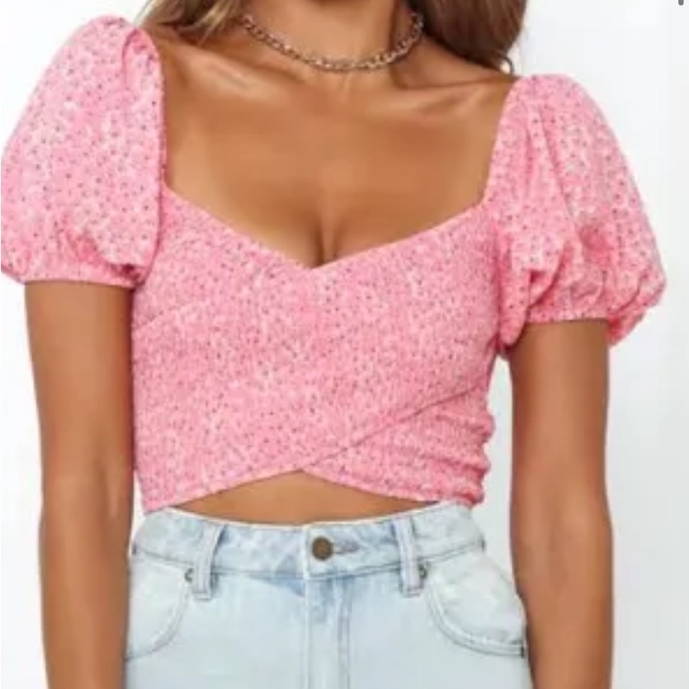 Hello Molly Pink Smocked Top